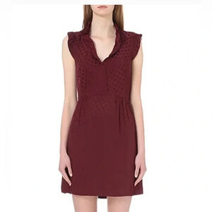 ! NWT Sandro Jasmine Polka Dot Print Mini Dress